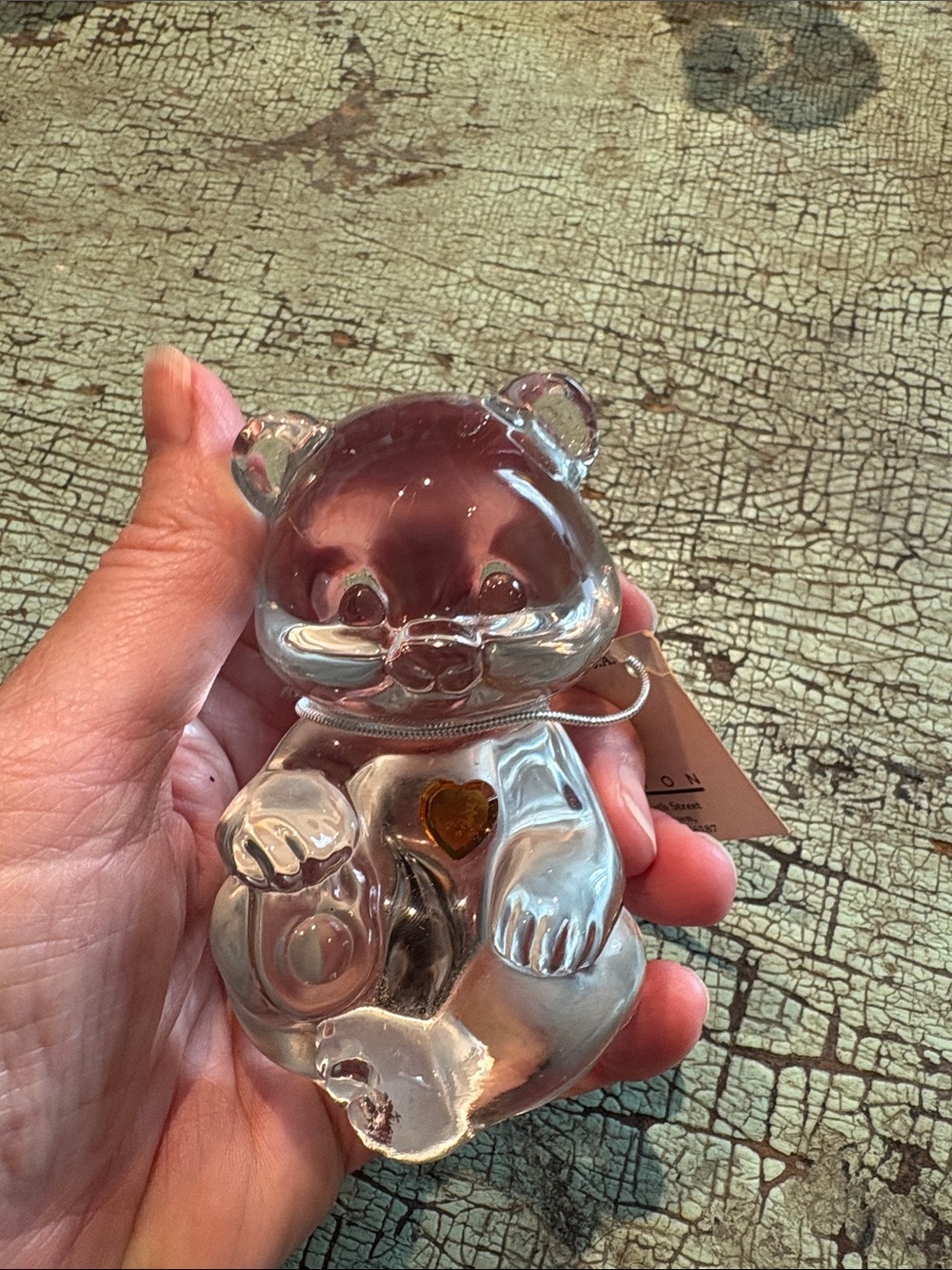 Fenton November Birthstone Bear Handmade Art Glass Figurine w/ Original Tag - Picture 3 of 6